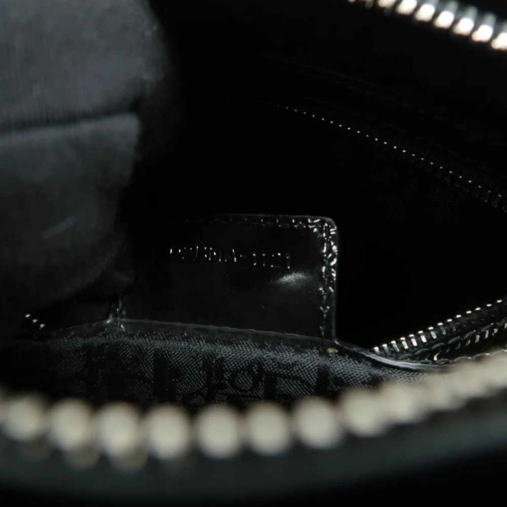 100% Authentic Dior Lady Black Patent Leather Satchel Bag - Picture 10 of 12